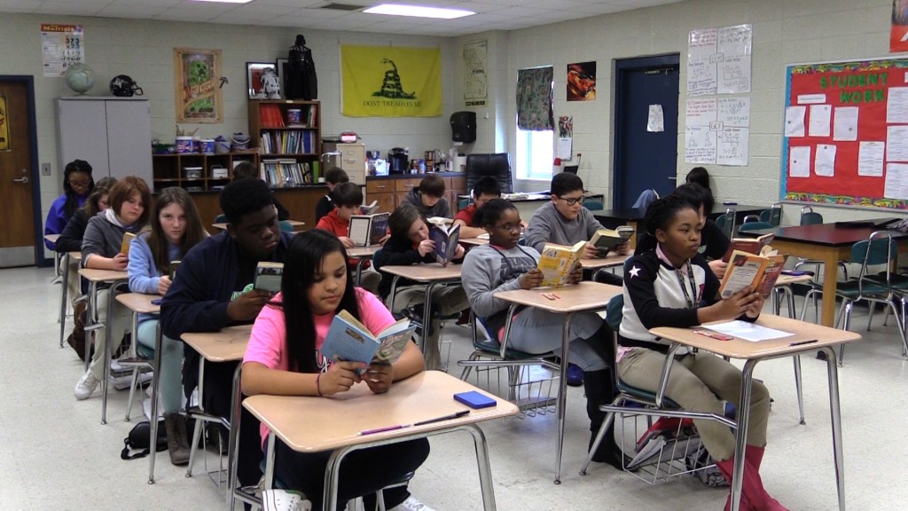 Byron Middle School designates one day out of a week to help students expand their reading and comprehension skills.